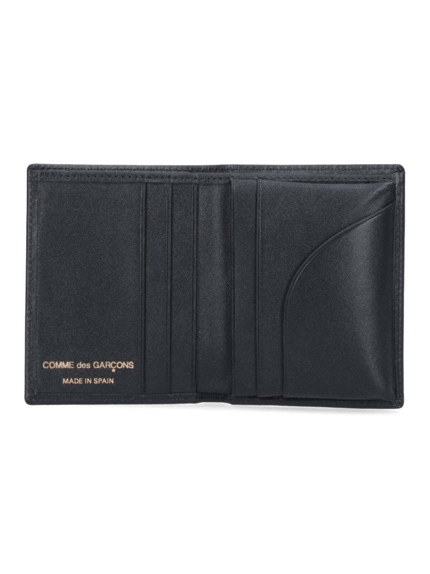 Comme Des Garçons Compact Bi-Fold Wallet With Gold Embossed Branding