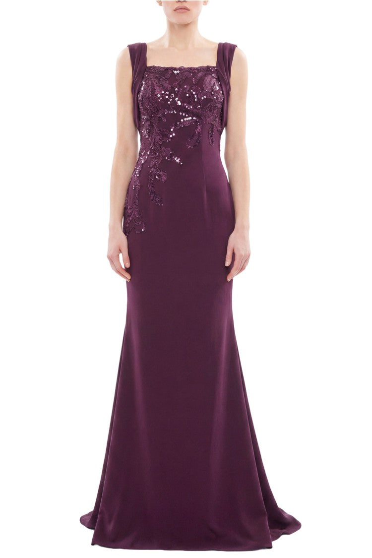 Saiid Kobeisy Embellished Long Crepe Dress