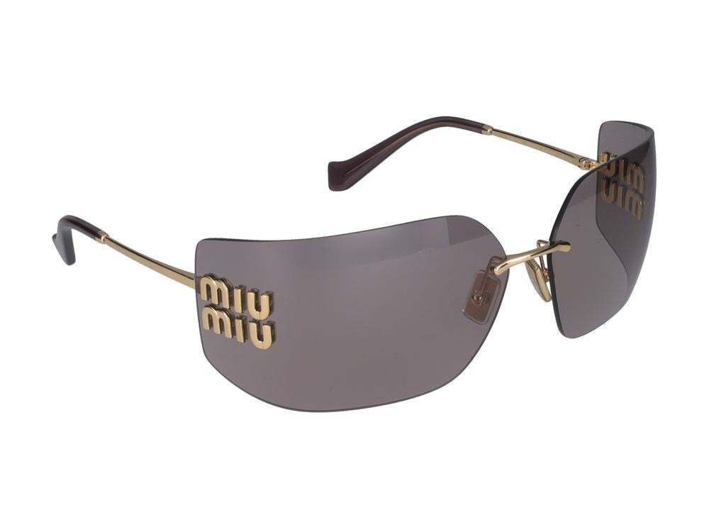 Miu Miu 0Mu 54Ys Rimless Gold Sunglasses