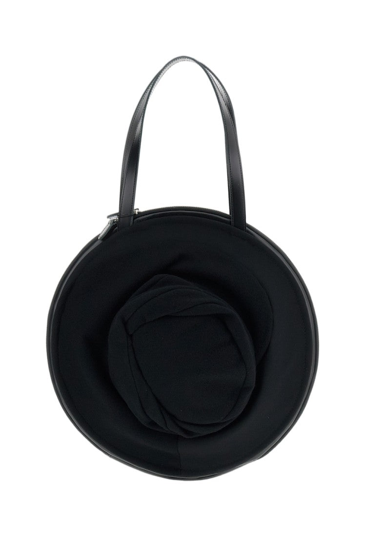 Junya Watanabe Black Circular Draped Leather Shoulder Bag