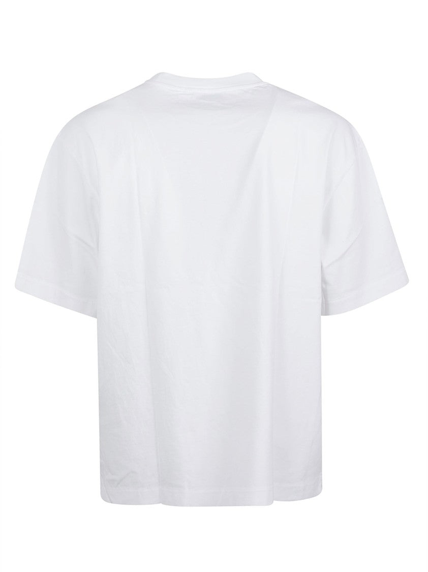 Off-White White Short-Sleeve T-Shirt With Centered Quote Detail