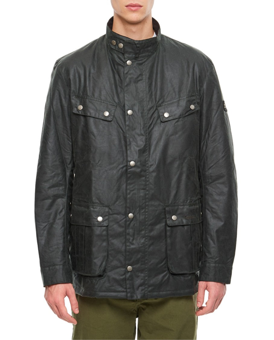 Barbour Green Duke Wax Elbow Patch Jacket
