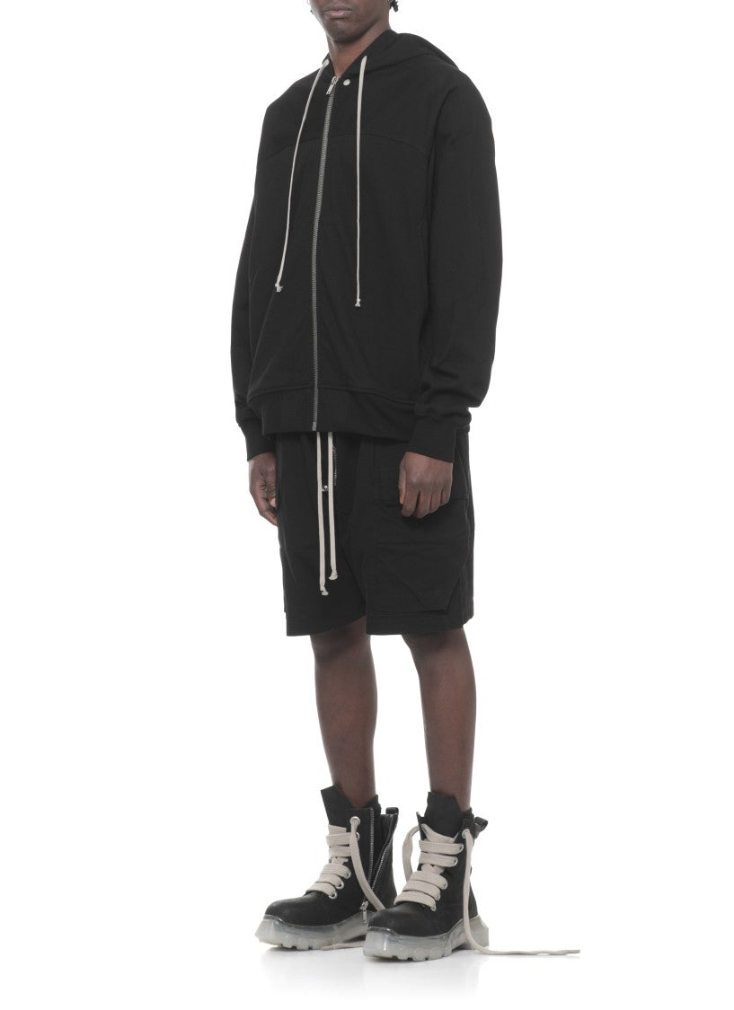 Rick Owens Black Windbreaker Zip Hoodie