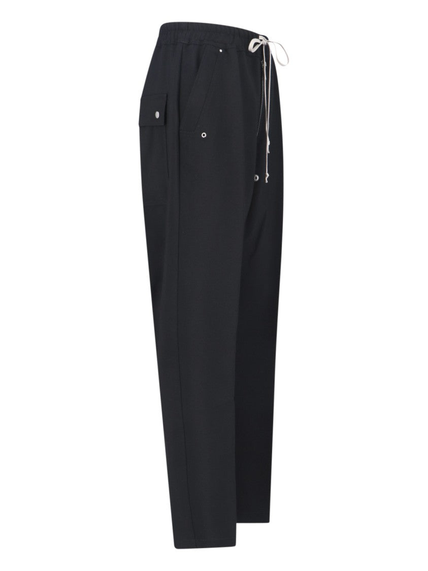 Rick Owens Straight-Leg Trousers With Button Detail – Black