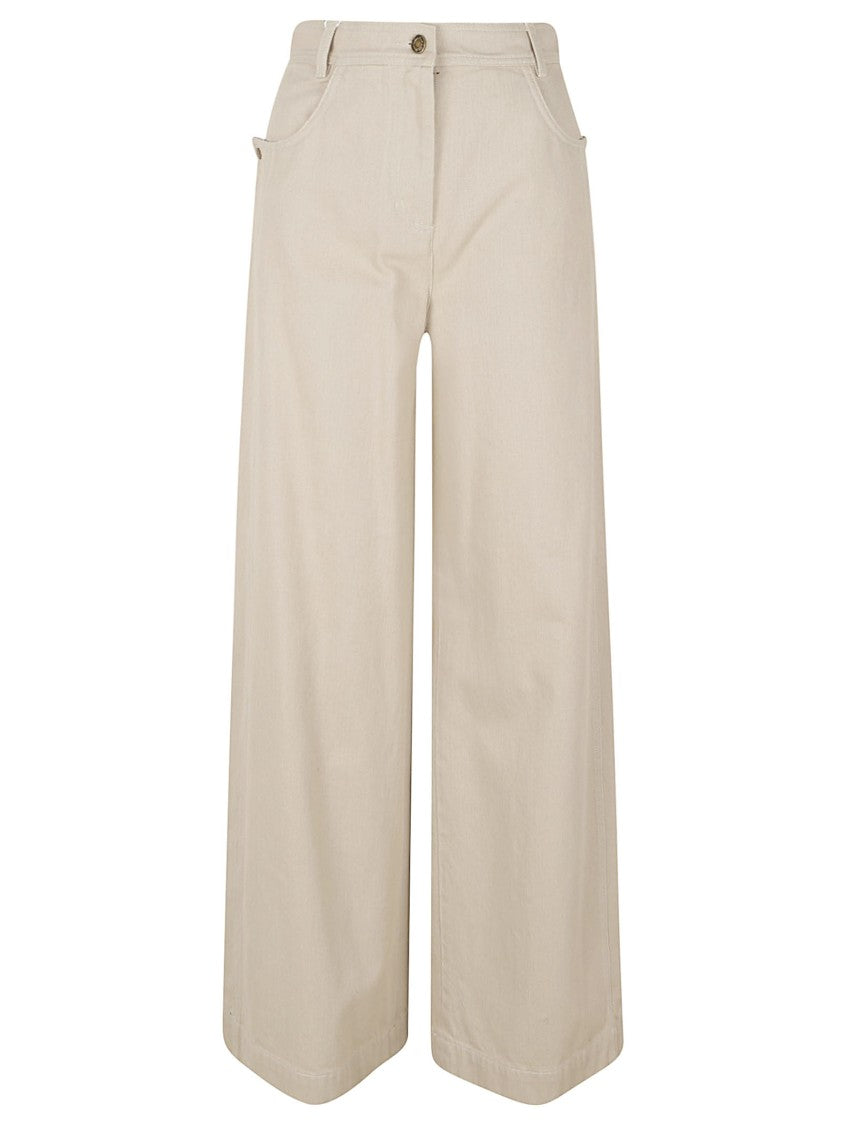 Max Mara Wide-Leg Trousers With High Waist And Button Closure