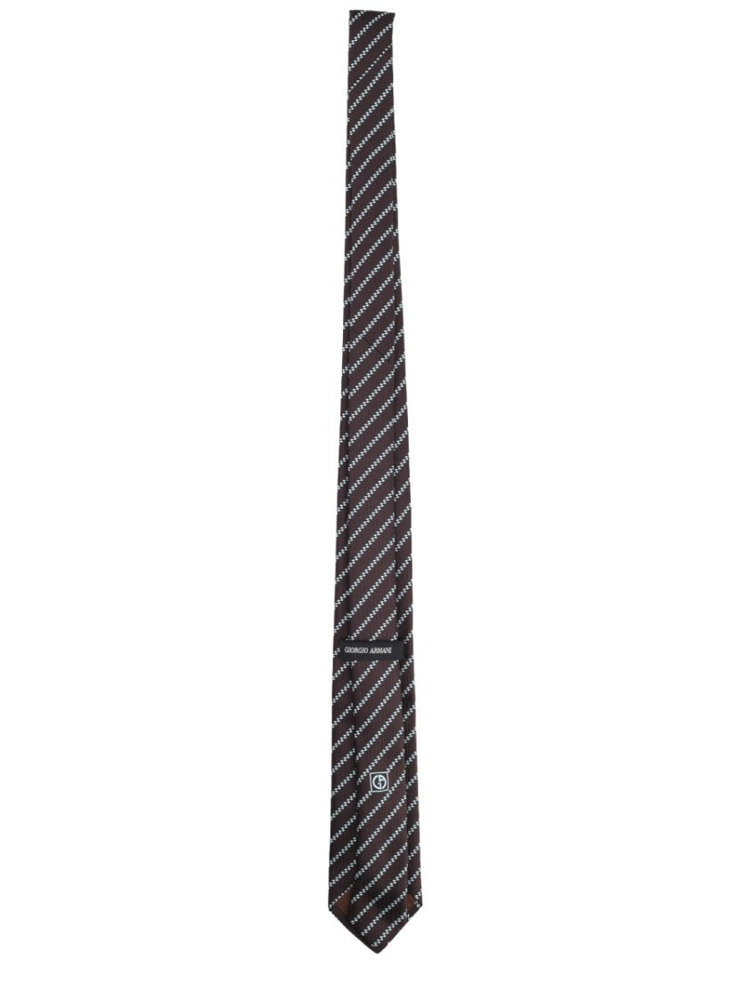 Giorgio Armani Diagonal Striped Pointed Tip Silk Tie
