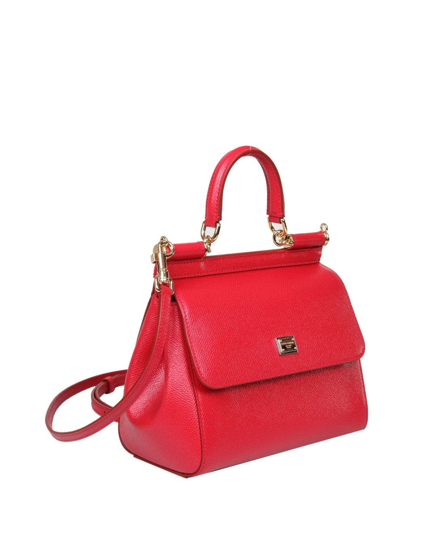 Dolce & Gabbana Dauphine Leather Red Small Sicily Bag