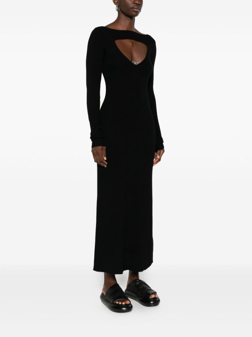 Diesel Long Black Wool Dress