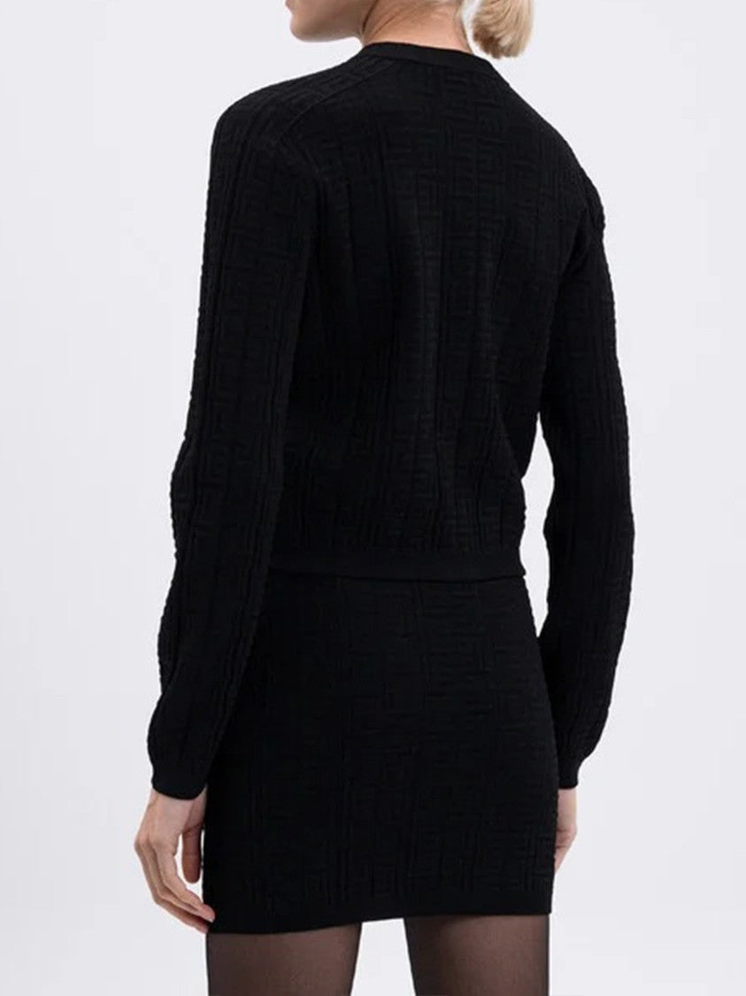 Balmain Black Classic Short Cotton Cardigan