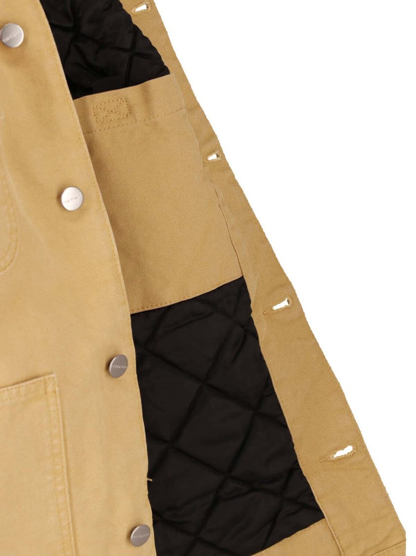 Carhartt Wip Beige Og Michigan Corduroy Collar Organic Cotton Jacket