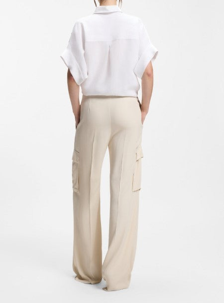 Boss Pleat-Front Straight Leg Trousers With Cargo Pockets
