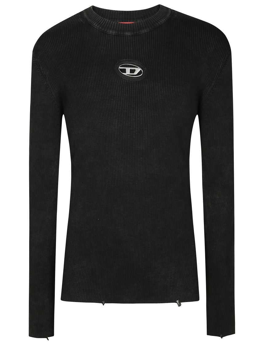 Diesel Fitted Long-Sleeve Ribbed Top