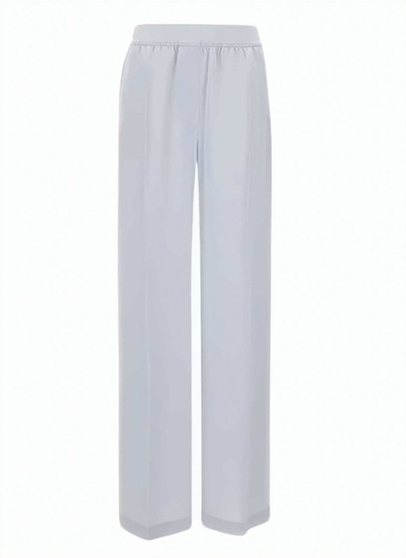 Boss Silver Tiana10 Pressed Creases Wide-Leg Pants