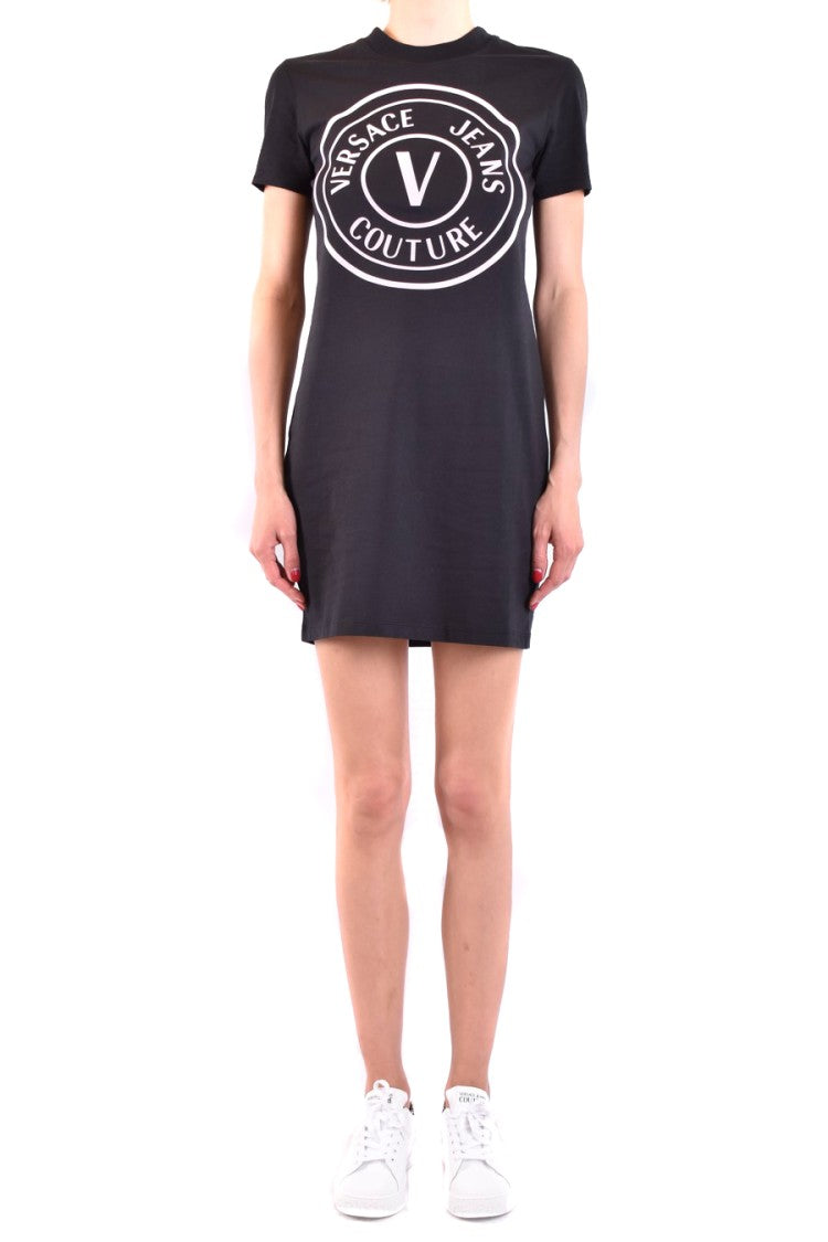 Versace Jeans Couture Black Cotton Flattering Silhouette Mini Dress