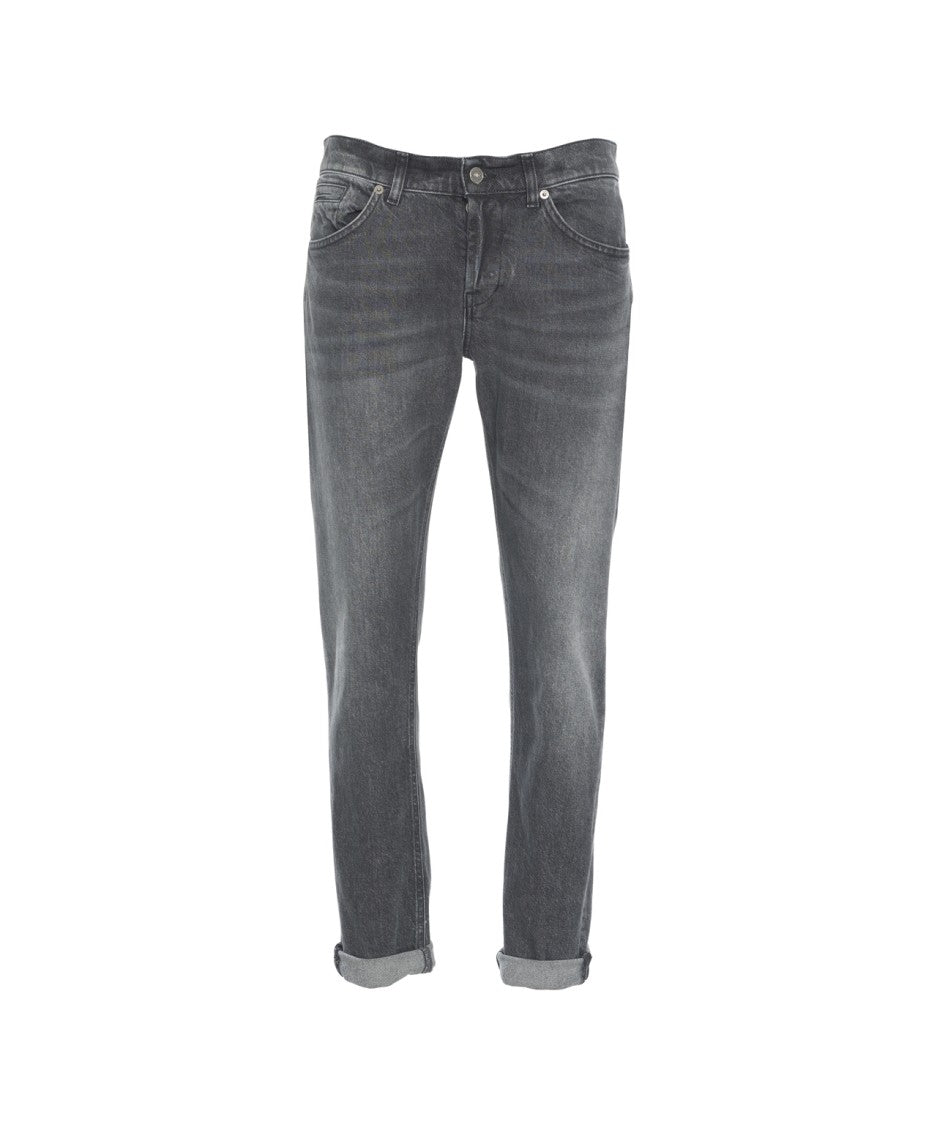 Dondup Slim Fit Jeans With Tapered Leg And Rolled Cuffs