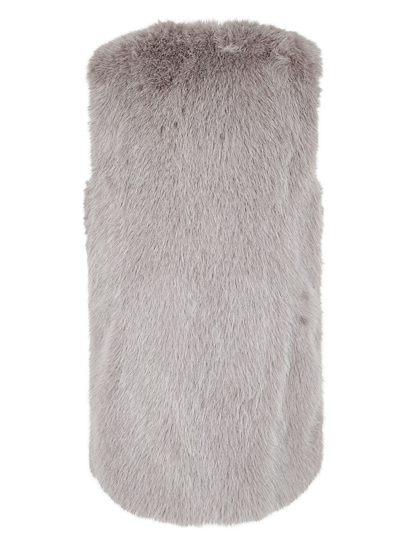 Herno Plush Faux Fur Sleeveless Waistcoat With Concealed Closure