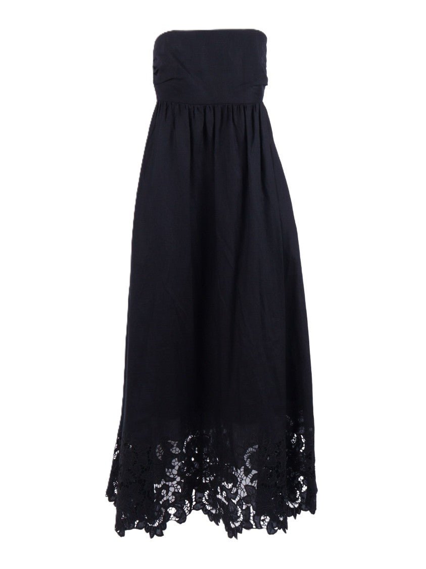 Max Mara Strapless Midi Dress With Gathered Waist