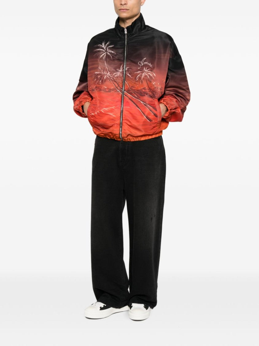 Amiri Multicolor Palms Print Gradient Bomber Jacket