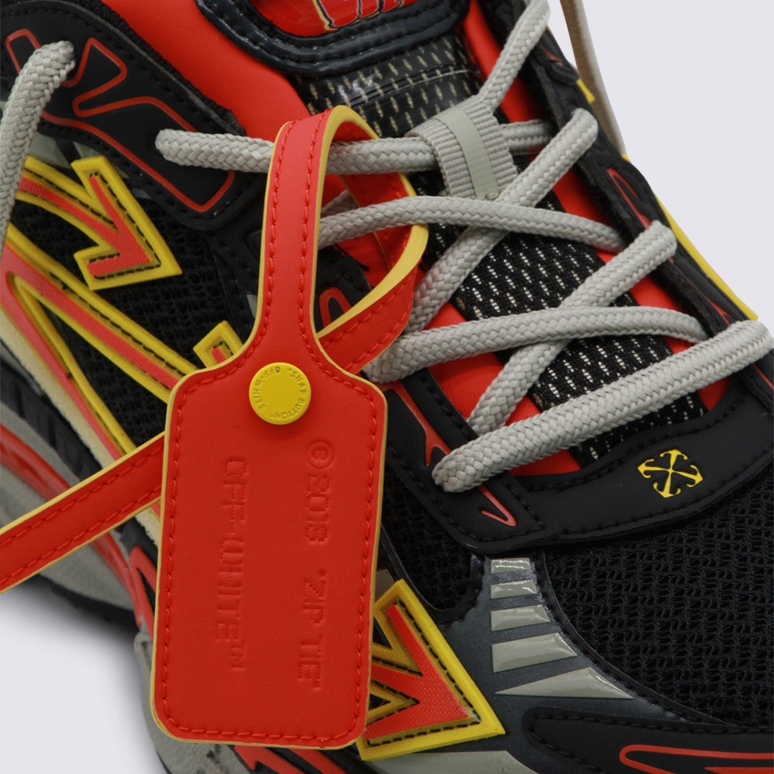 Off-White Dynamic Black Mesh Sneakers With Bold Color Overlays