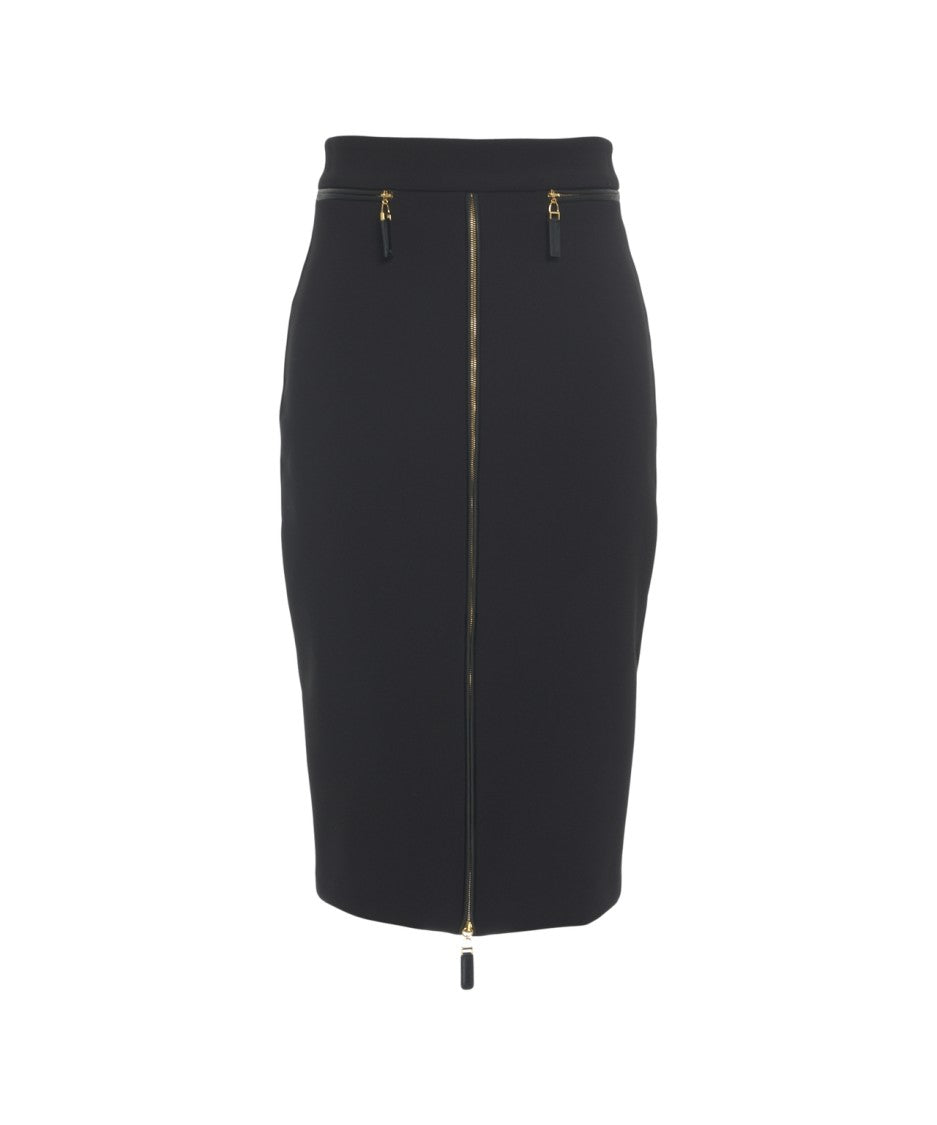 Elisabetta Franchi Midi Skirt With Logo Details