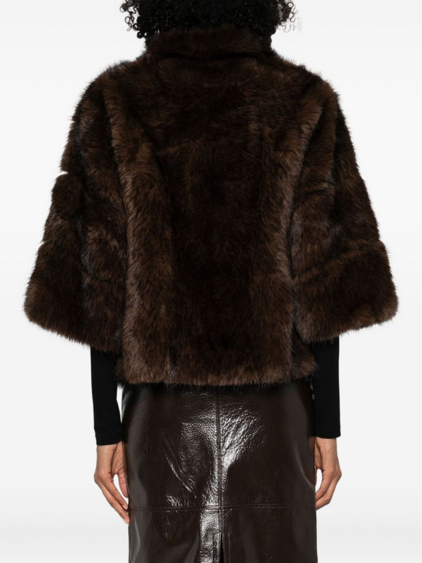 Betta Corradi Cropped Faux Fur Coat