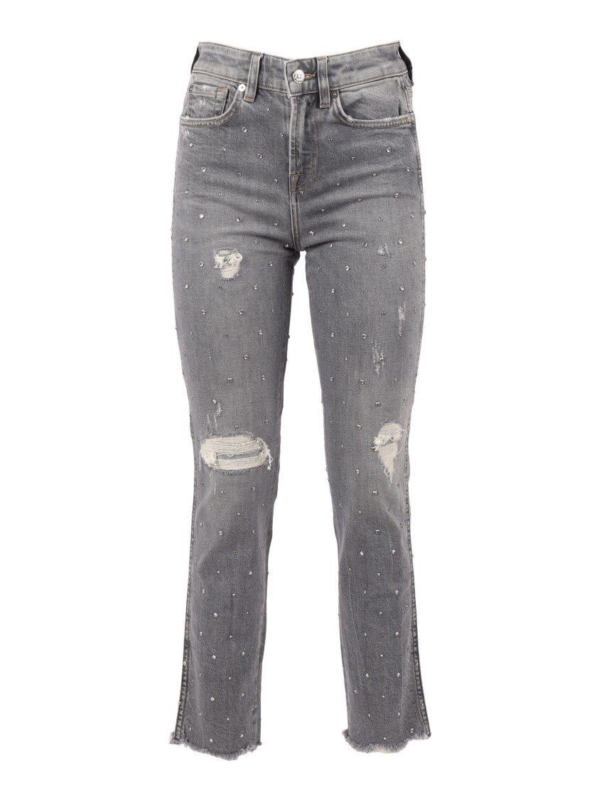7 For All Mankind Vintage-Inspired Straight Leg Jeans With Mid-Rise Waist