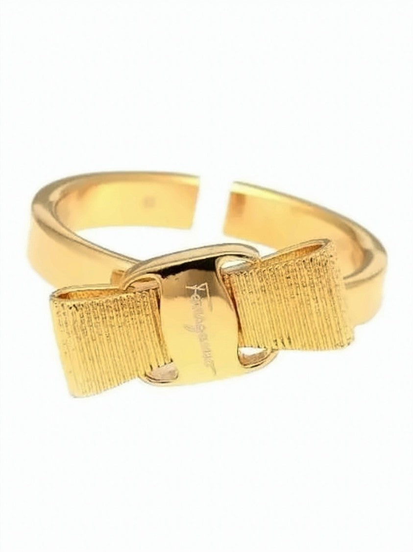 Salvatore Ferragamo Delicate Polished Brass Ring