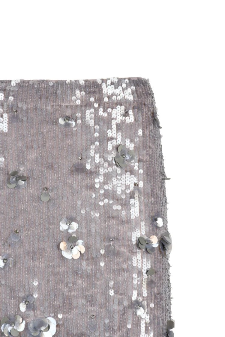 P.A.R.O.S.H. Purple Sequin Midi Skirt - Purple