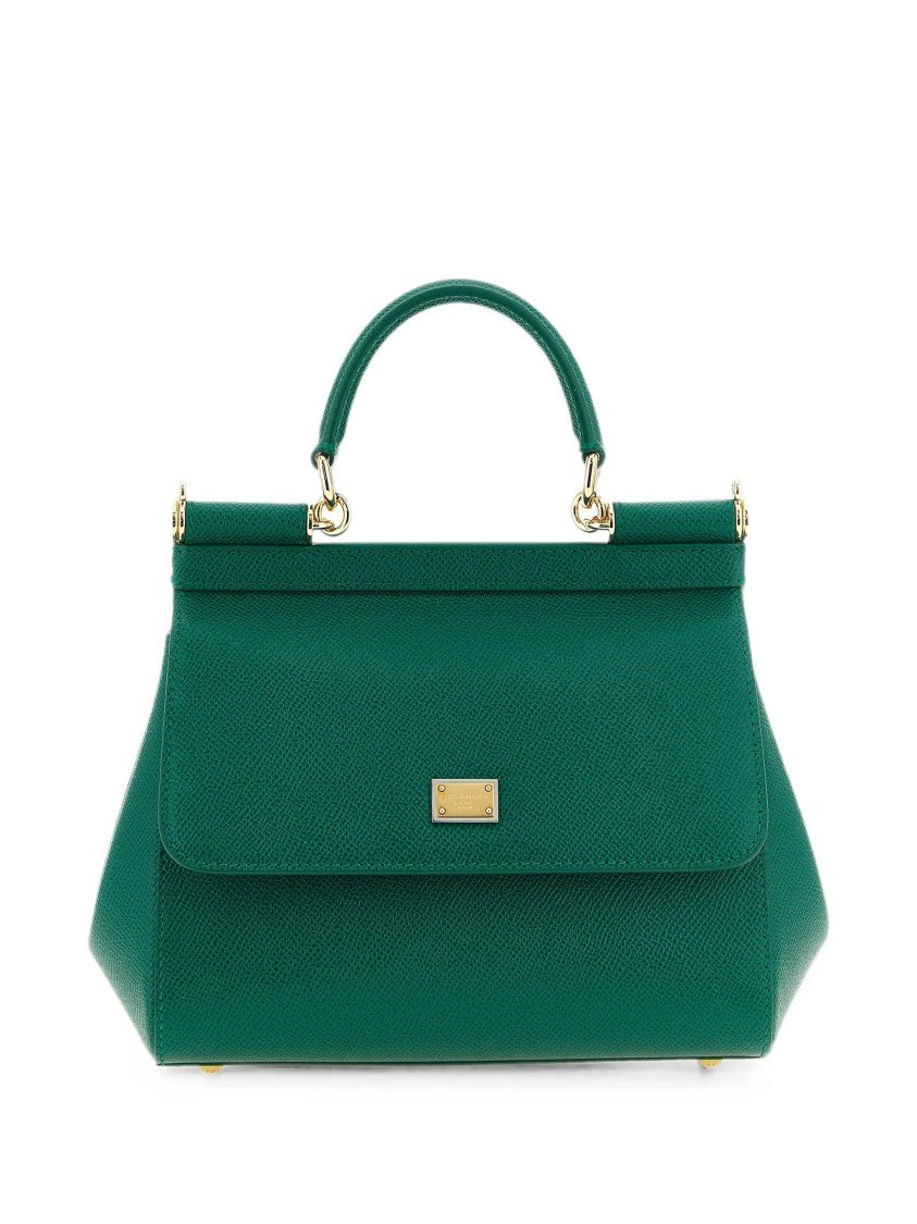 Dolce & Gabbana Calf Leather Trapezoidal Leopard Print Handbag