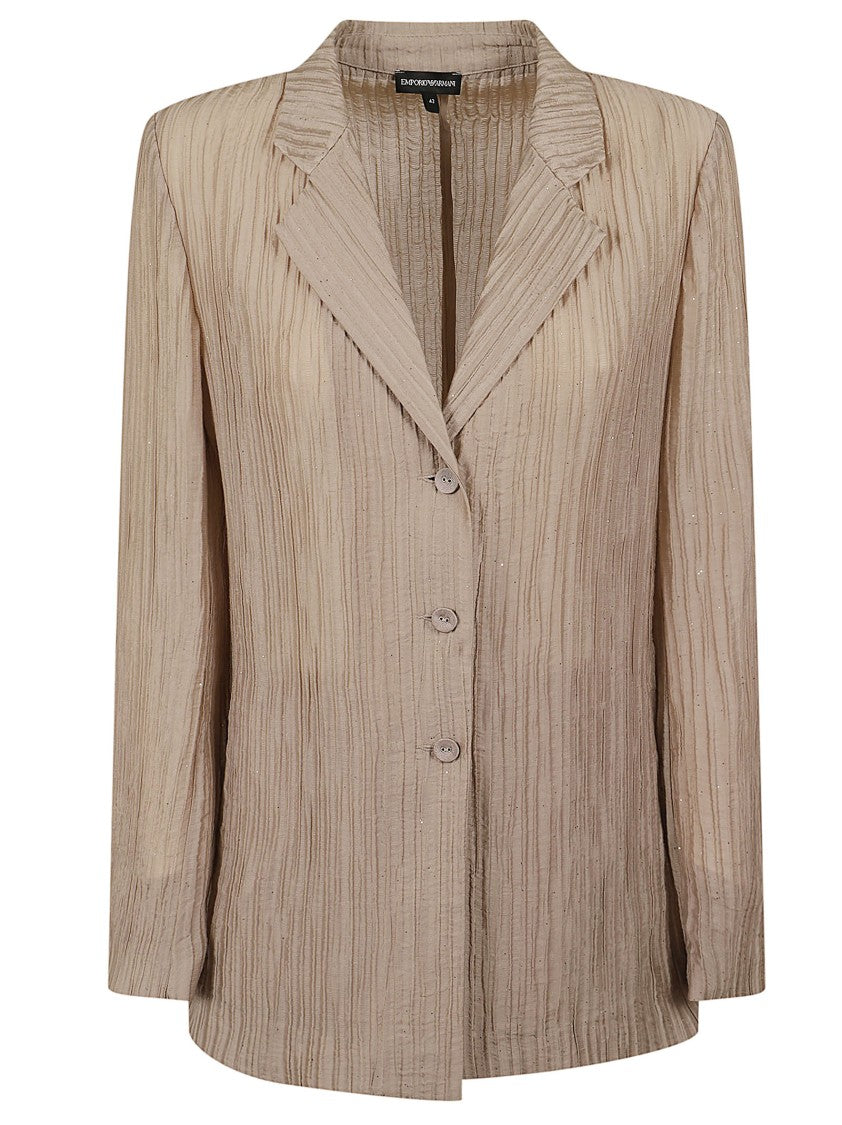 Emporio Armani Sparkling Pleated Crepon Blazer