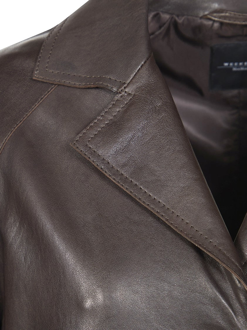 Max Mara Camino Three Quarter Sleeve Leather Jacket