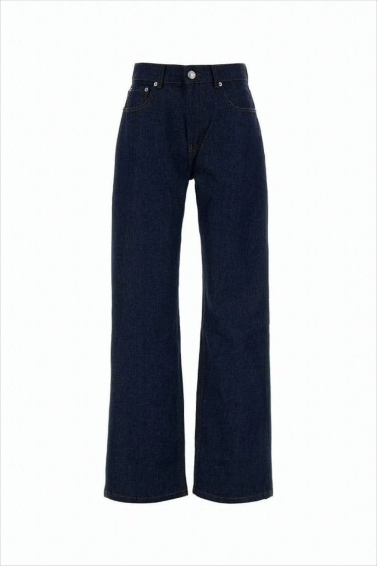 Ami Wide-Leg Denim Pants With High Waist