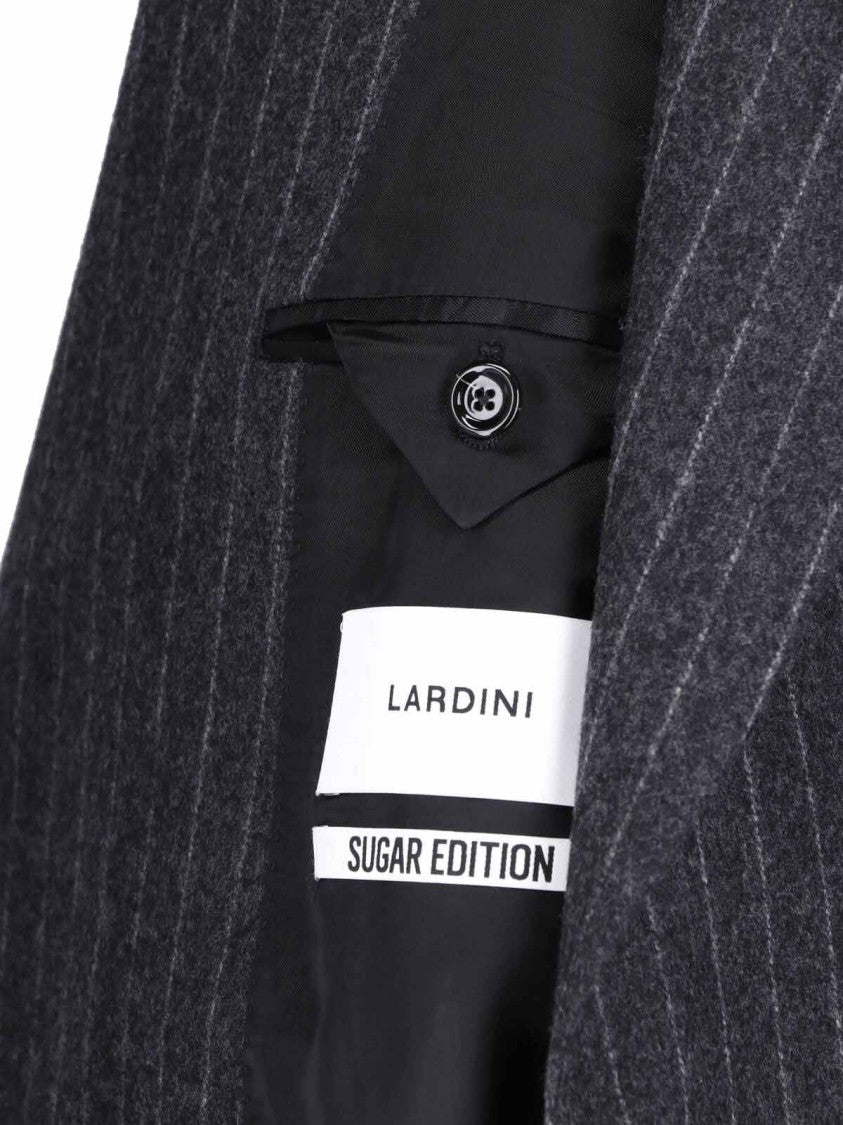 Lardini Double-Breasted Virgin Wool Suit With Pinstripe Design