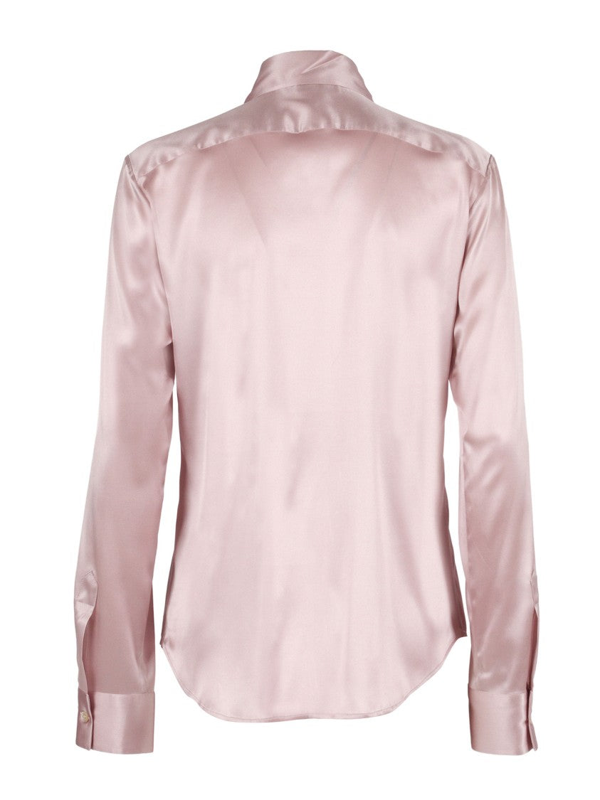 Mazzarelli Camicie Silk Blend Blouse With Classic Collar
