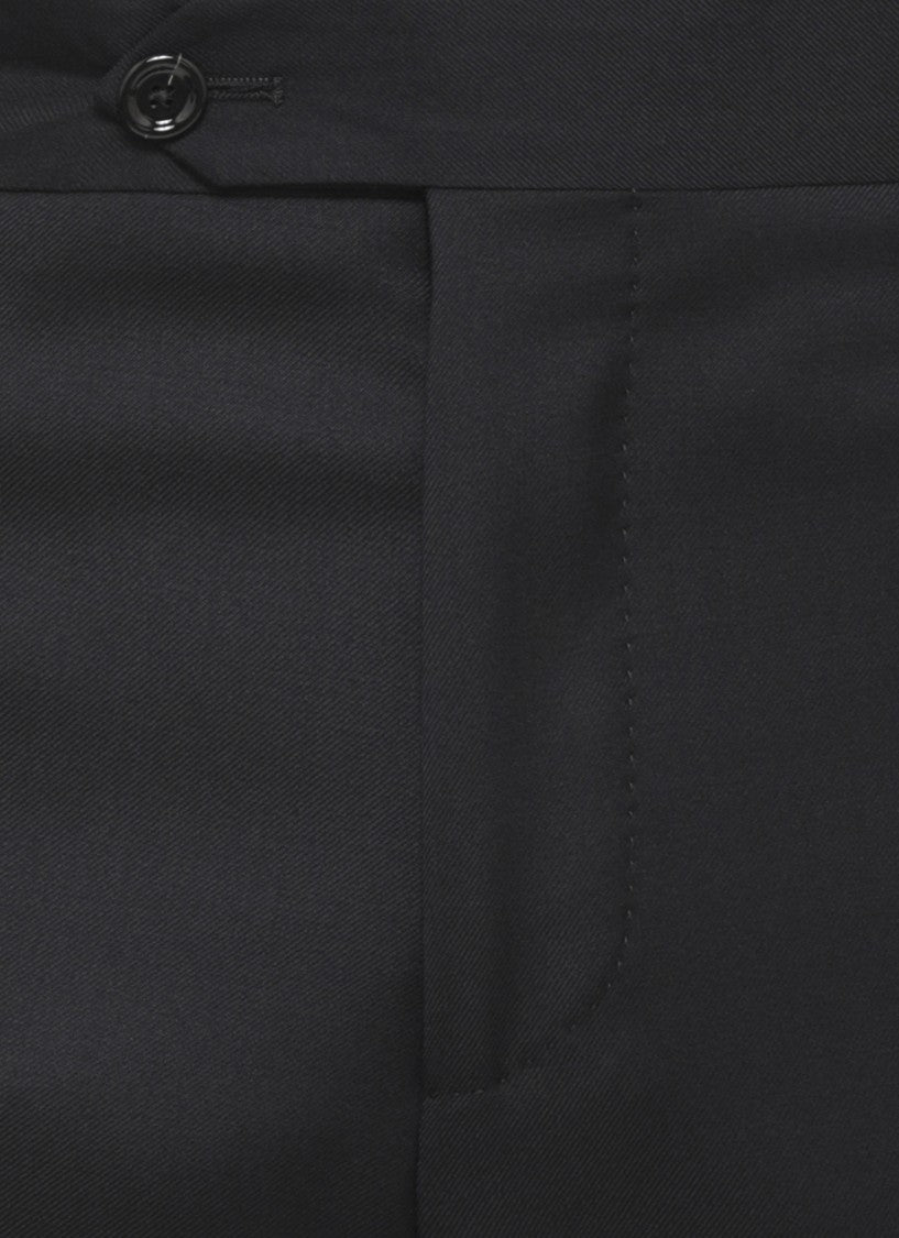 Lardini Black Pinstripe Wool Suit