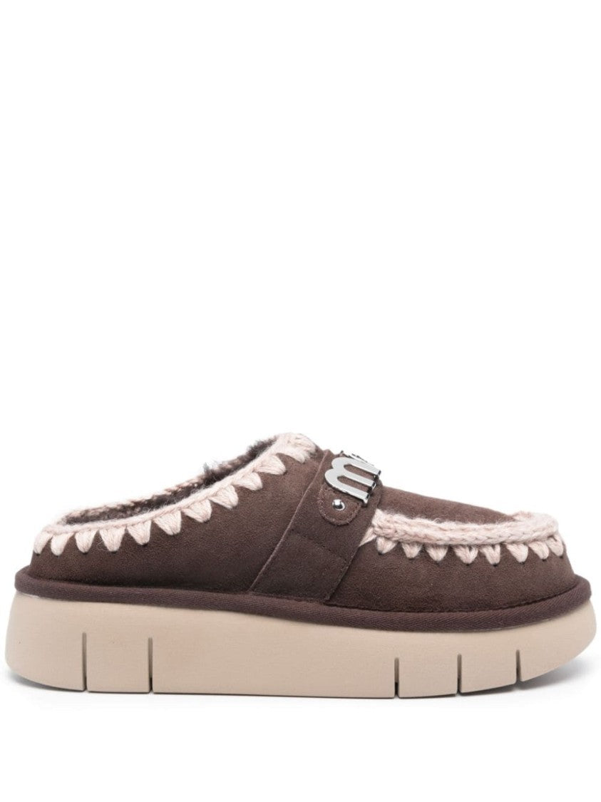 Mou Plush Double Face Sheepskin Sandals