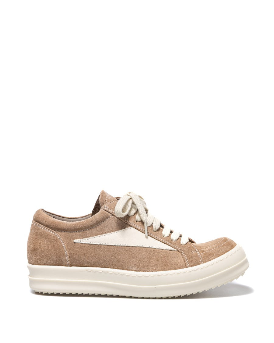 Rick Owens Beige Sneakers With Subtle Side Stripe