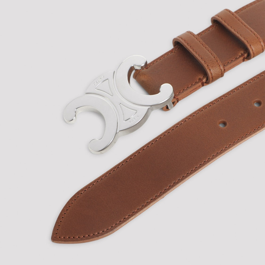 Celine 30Mm Brown Calf Leather Belt