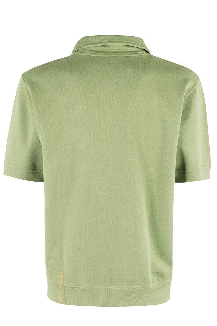 Fortela Polo Collar Zip-Up Sweatshirt With Patch Pocket