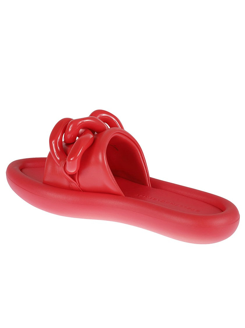 Stella Mccartney Glossy Sandals With Chunky Chain Detail