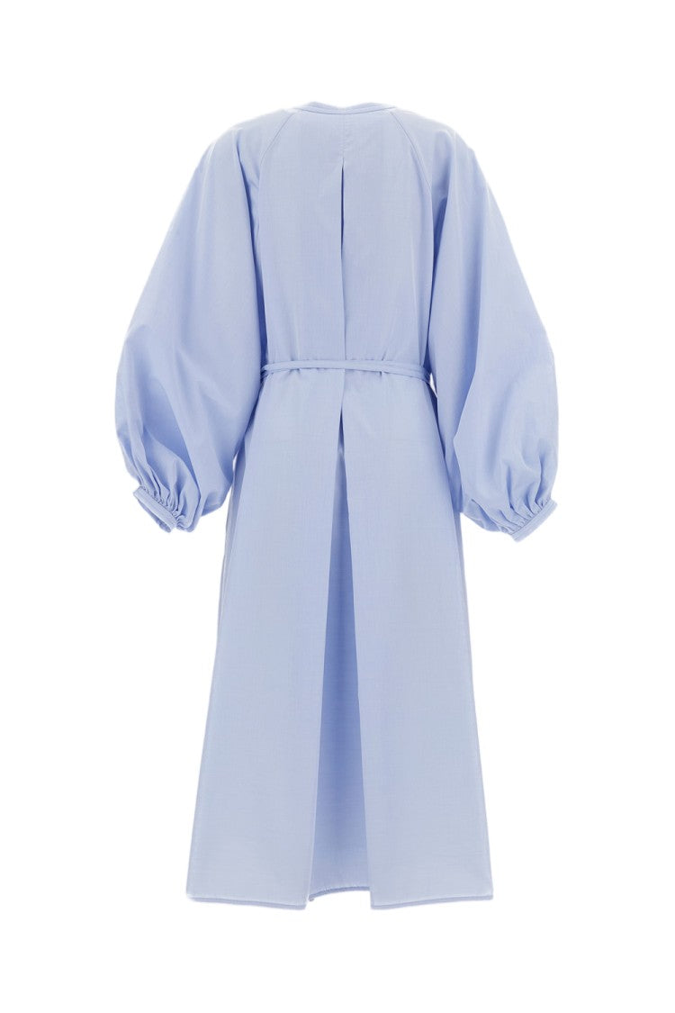 Loulou De Saison Midi-Length Shirt Dress With Balloon Sleeves And Mandarin Collar