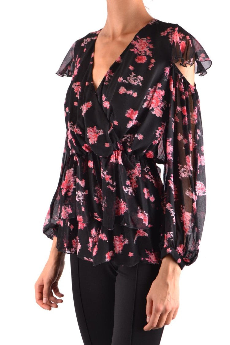 Pinko Floral Print Black Sheer Blouse
