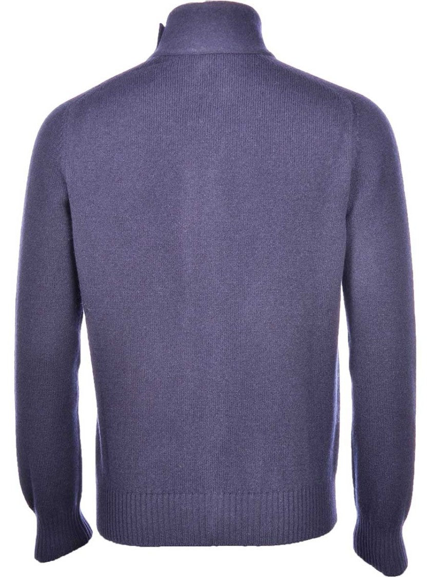 Paolo Fiorillo Capri Zip-Closure Cardigan In Rich Blue Knit