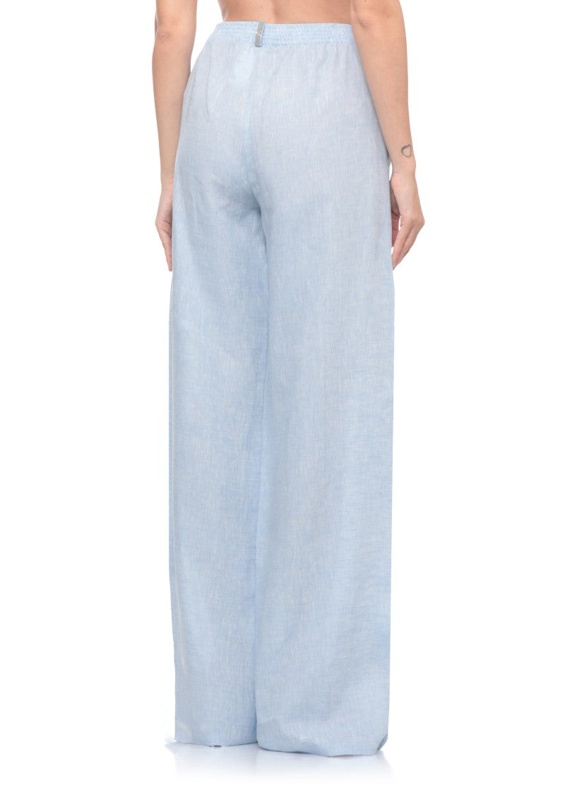 Fabiana Filippi Light Blue Light Point Linen Pants