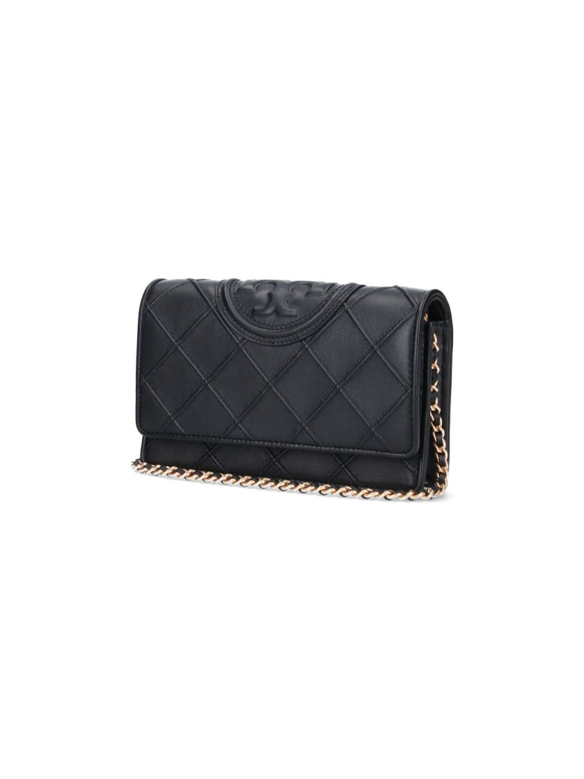 Tory Burch "Fleming" Chain Wallet - Black