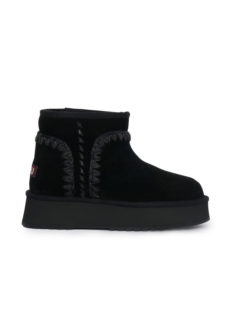 Mou Slip-On Sheepskin Suede Boots With Hand-Crochet Detailing