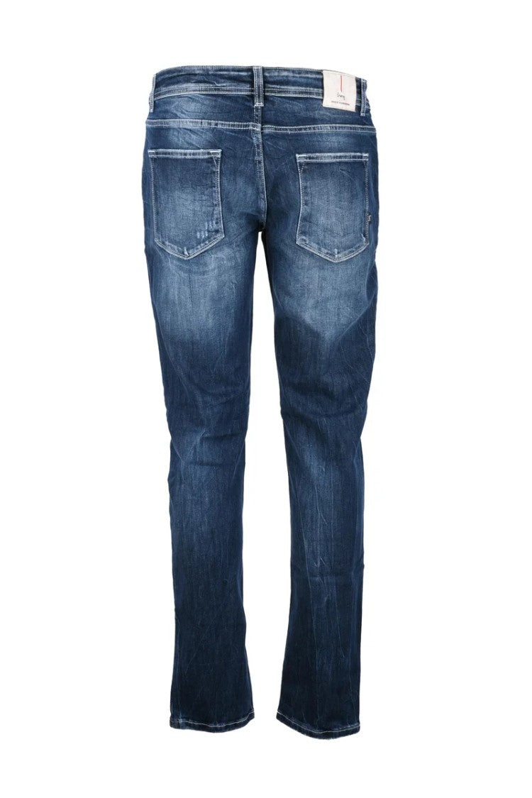 Grey Daniele Alessandrini Blue Cotton Elastane Men Jeans
