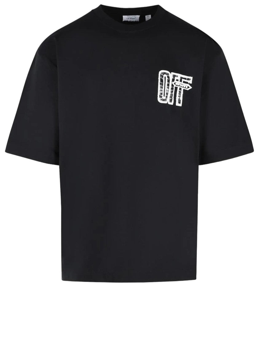 Off-White Motion Arrow Cotton T-Shirt With Iconic Logo Design