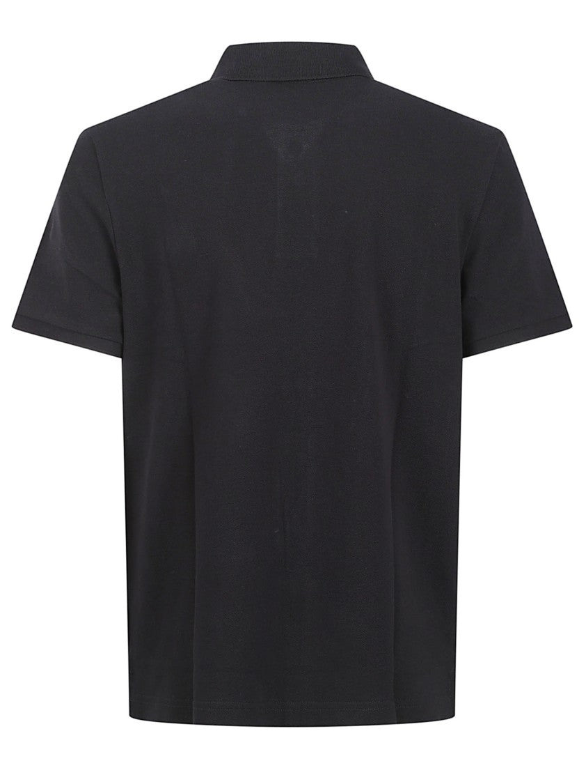 Moose Knuckles Minimalist Black Cotton Polo With Subtle Logo Emblem