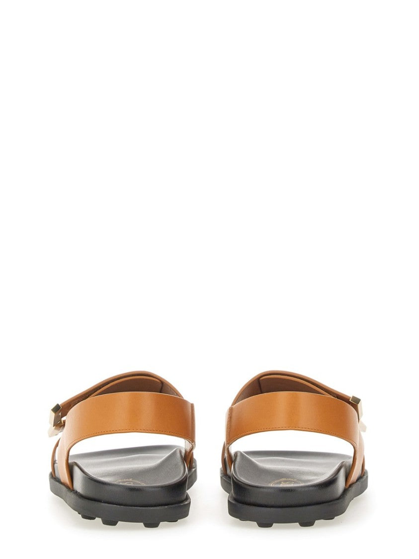 Tod's Brown Calfskin Sandals